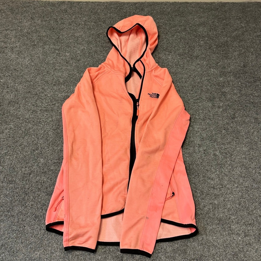 The North Face Hoodie Womens Size S Pink Full Zip Fleece Athletic Stained